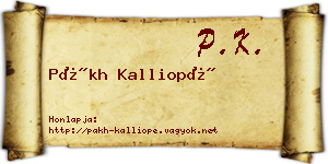 Pákh Kalliopé névjegykártya